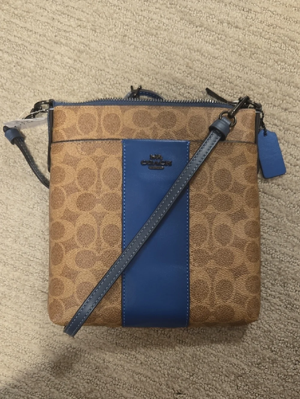 NWT Coach Signature Kitt Messenger Crossbody Bag-Dark Denim